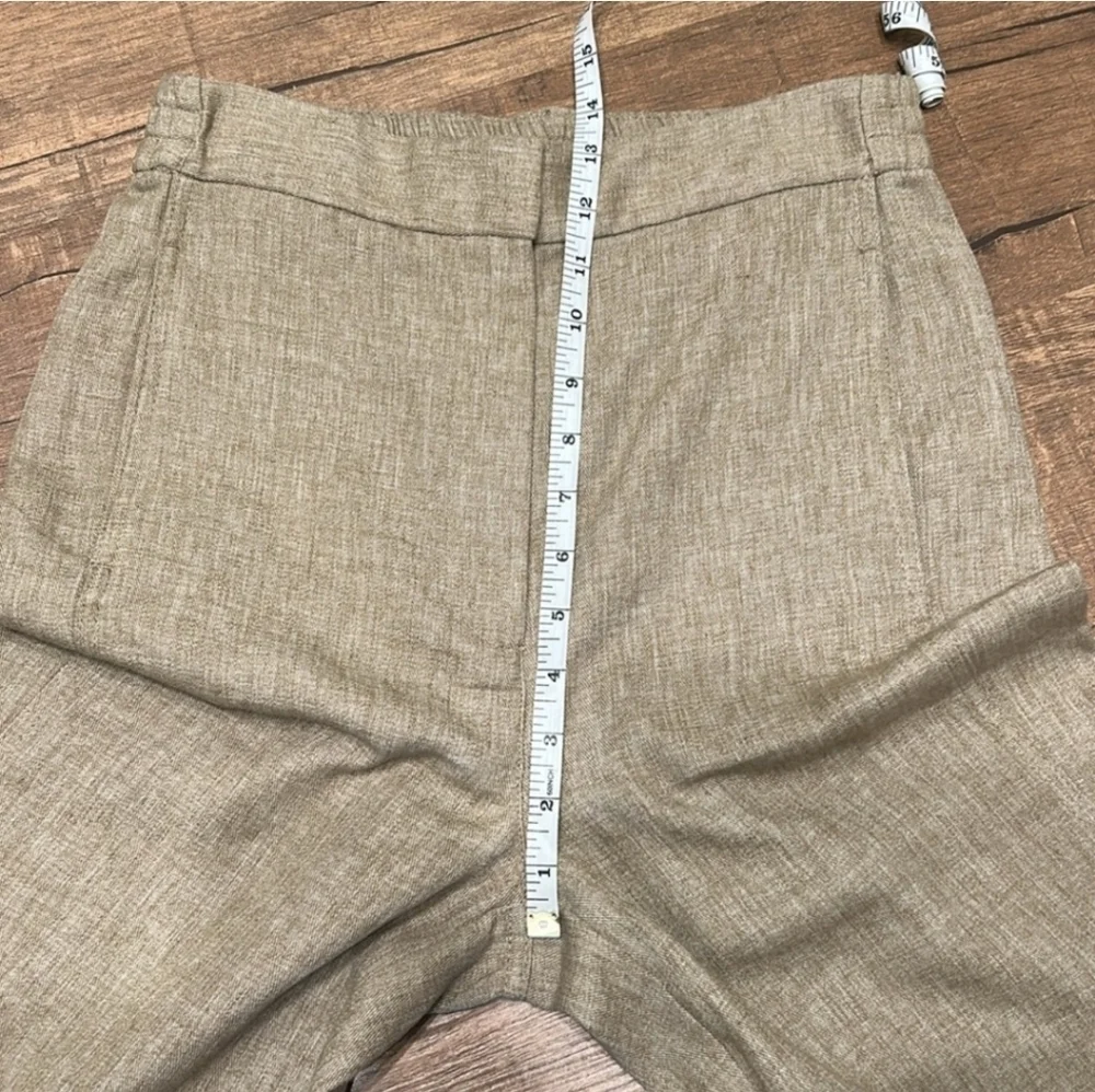 Zara ZW Collection Linen Blend Ankle Trousers NWT Taupe Beige XS